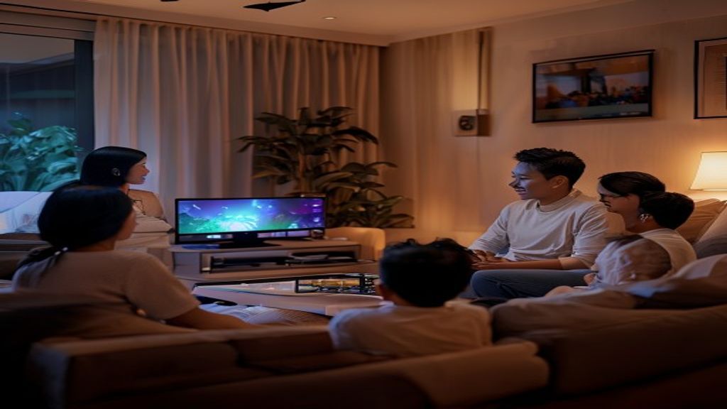 Grafik perbandingan penggunaan layanan streaming berbayar versus menonton TV gratis pada tahun 2024.