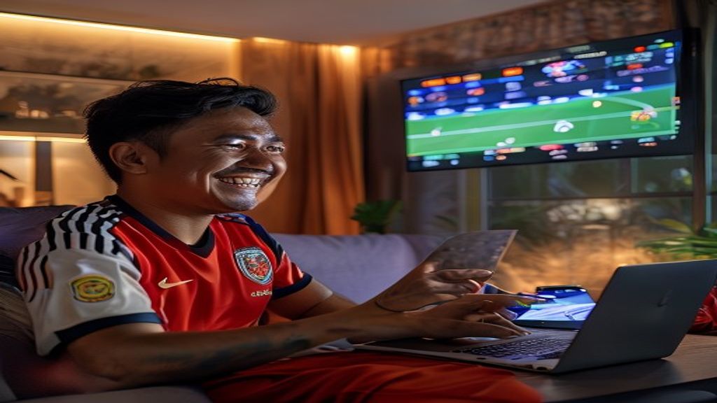 Foto aksi pemain sepak bola dalam pemberitaan olahraga win1131 menampilkan gol spektakuler.