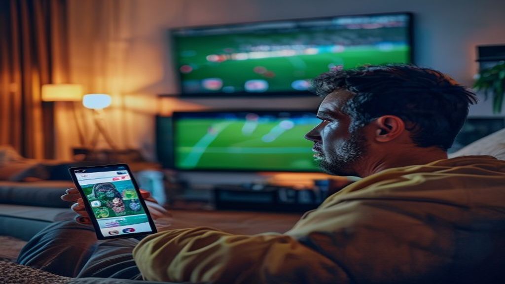 Gambar perbandingan antara Liga Italia dan aplikasi resmi untuk FA, menampilkan logo serta statistik utama.
