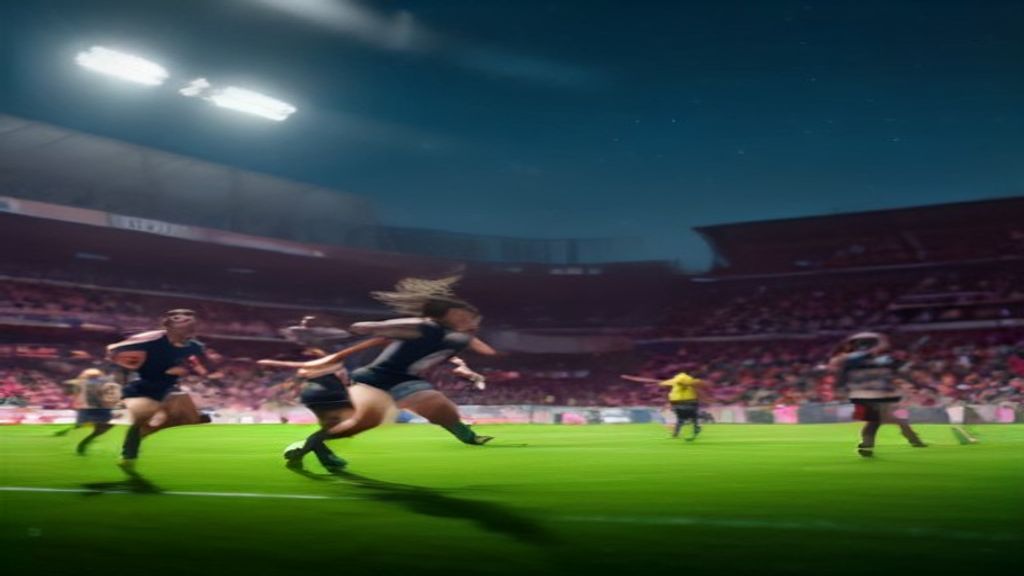 Gambar kompetisi antara Tim A dan Tim B dalam pertandingan sepak bola, menampilkan aksi serangan dan pertahanan intens