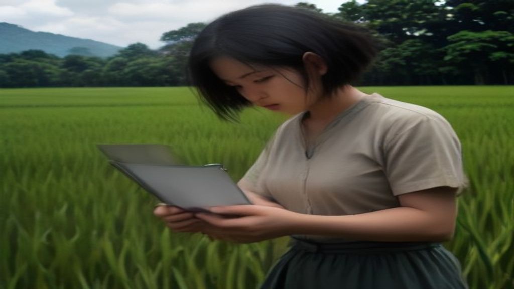 Grafik perbandingan curah hujan dan suhu pada pertanian sawah, menampilkan tren cuaca penting bagi petani.