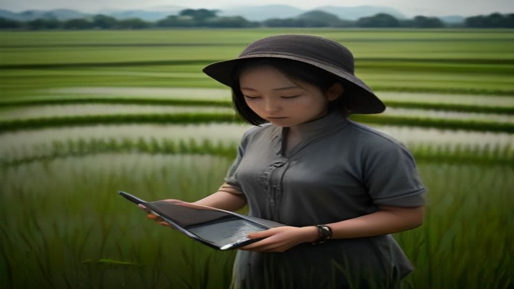 Grafik perbandingan curah hujan dan suhu harian untuk optimalkan produksi padi di sawah.
